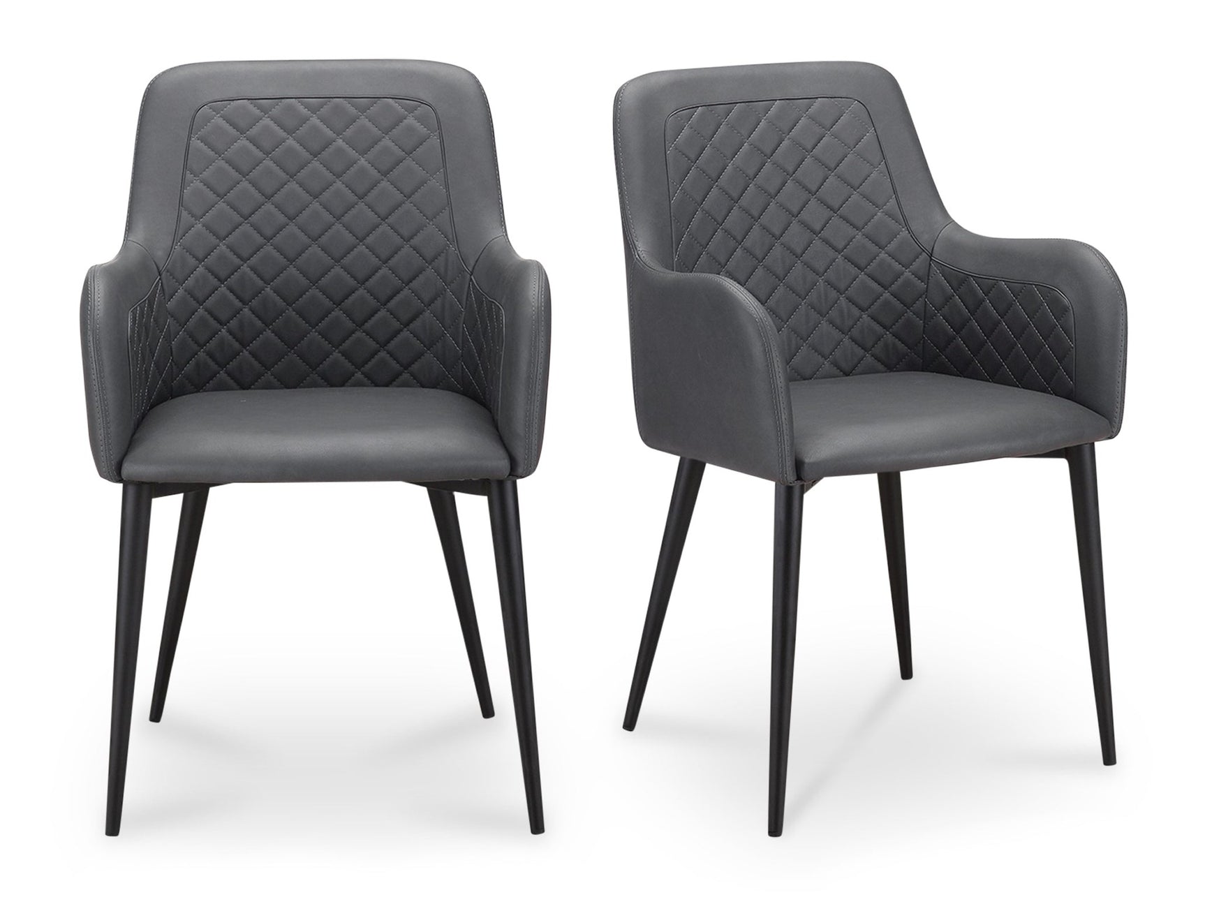 Cantata Slate Vegan Leather Dining Chair (Set of 2) - Ornate Home