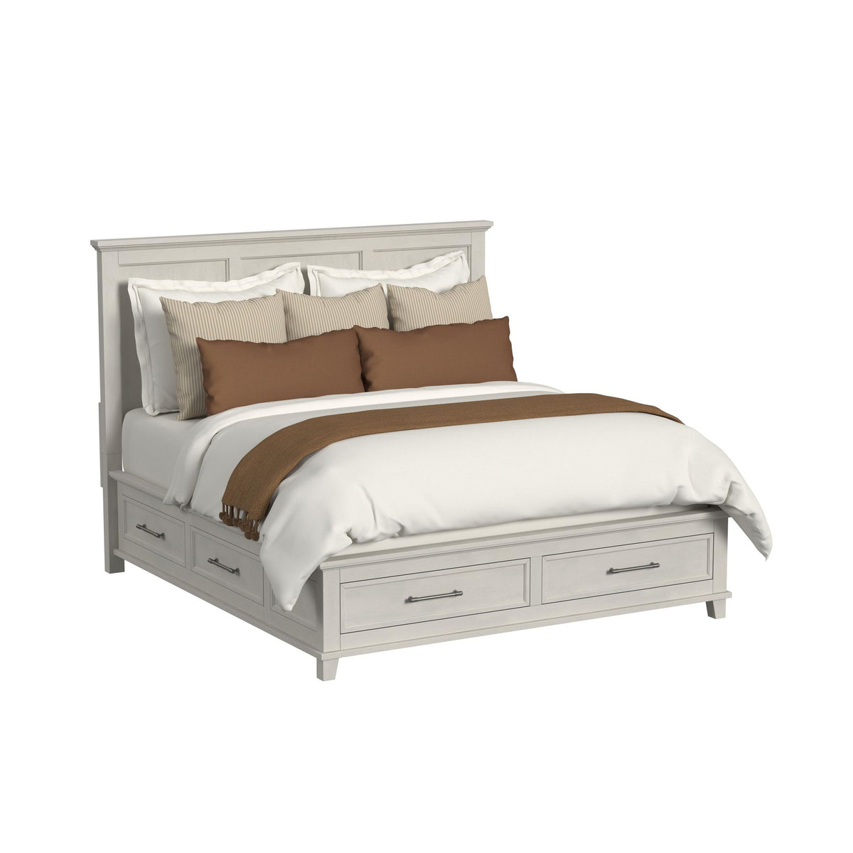 Canterbury Ivory 5-Piece King Storage Bedroom Set with 2 Nightstands, Dresser & Chest - Ornate Home