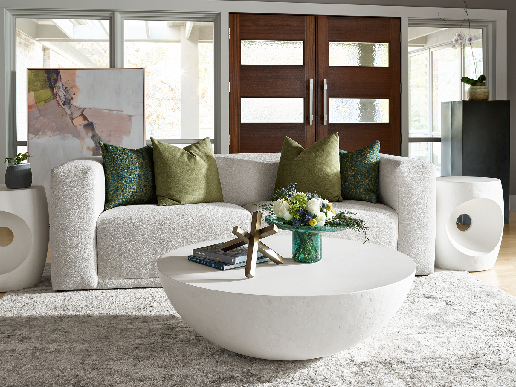 Canyo Abaco White Accent Table - Ornate Home