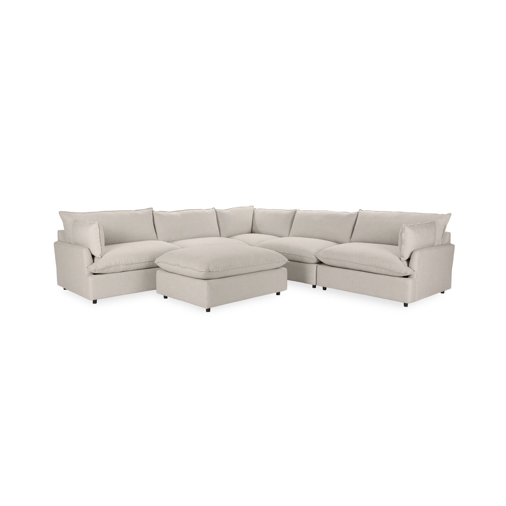 Caplan 6 Piece Sectional with Ottoman - Ornate Home