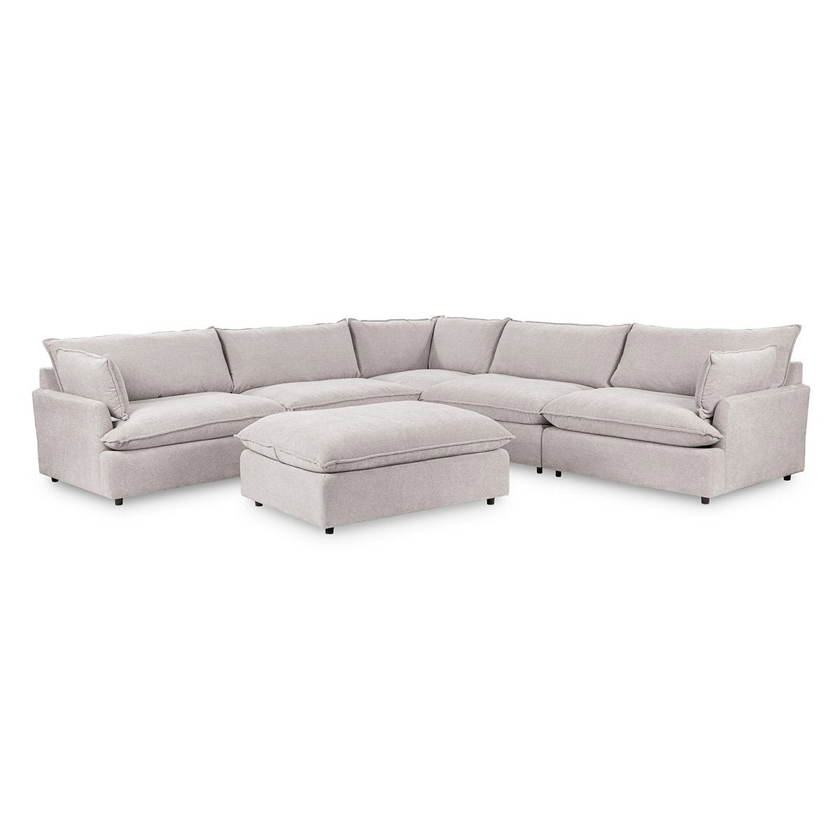 Caplan 6 Piece Sectional with Ottoman - Ornate Home
