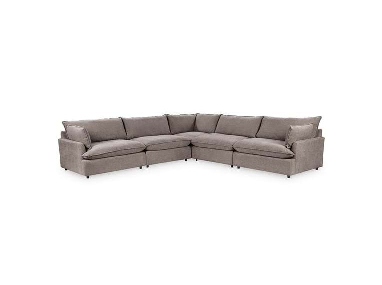 Caplan Charcoal Upholstered 5 Piece Modular Sectional - Ornate Home