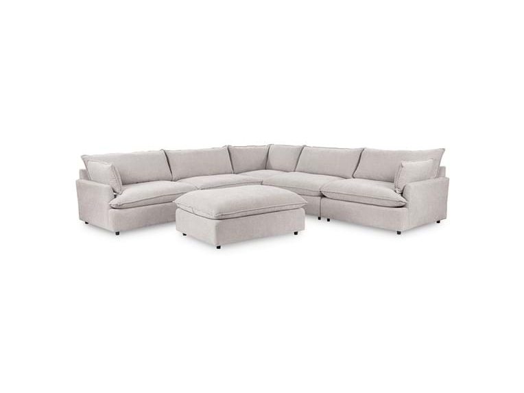 Caplan Gray 6 Piece Modular Sectional w/ Ottoman - Ornate Home