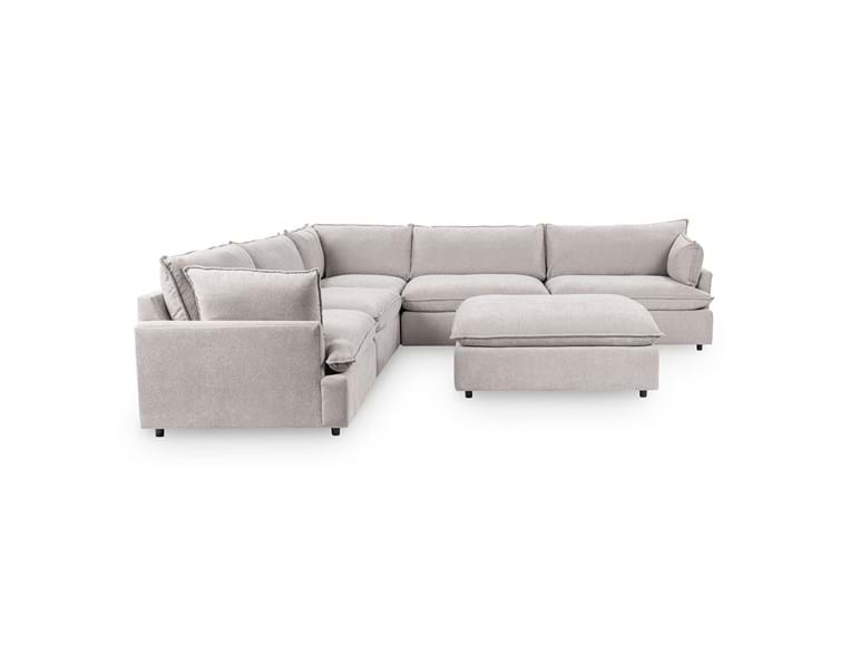 Caplan Gray 6 Piece Modular Sectional w/ Ottoman - Ornate Home