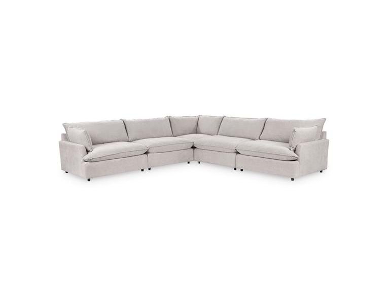 Caplan Gray Upholstered 5 Piece Modular Sectional - Ornate Home