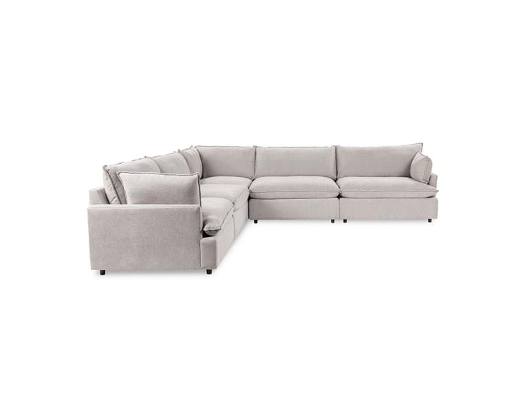 Caplan Gray Upholstered 5 Piece Modular Sectional - Ornate Home