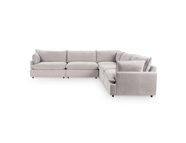 Caplan Gray Upholstered 5 Piece Modular Sectional - Ornate Home