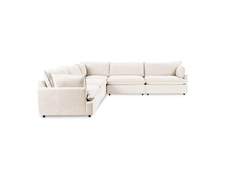 Caplan Ivory Upholstered 5 Piece Modular Sectional - Ornate Home