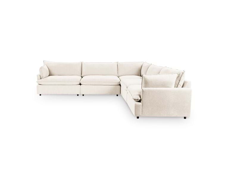 Caplan Ivory Upholstered 5 Piece Modular Sectional - Ornate Home
