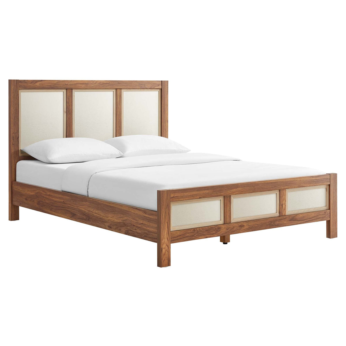 Capri Walnut Wood Grain Queen Platform Bed - Ornate Home