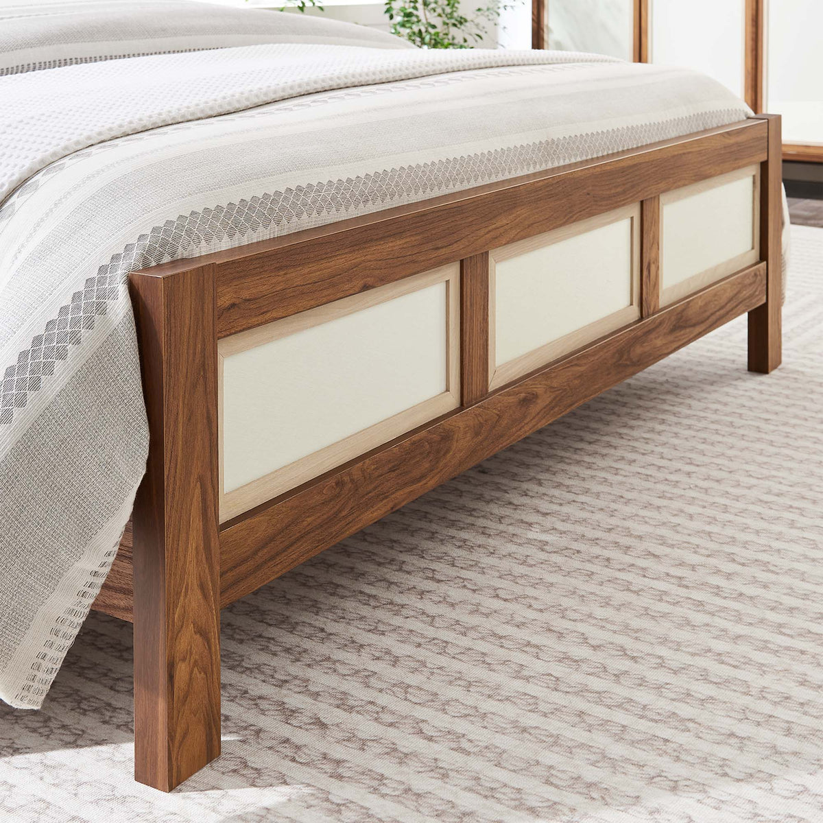 Capri Walnut Wood Grain Queen Platform Bed - Ornate Home