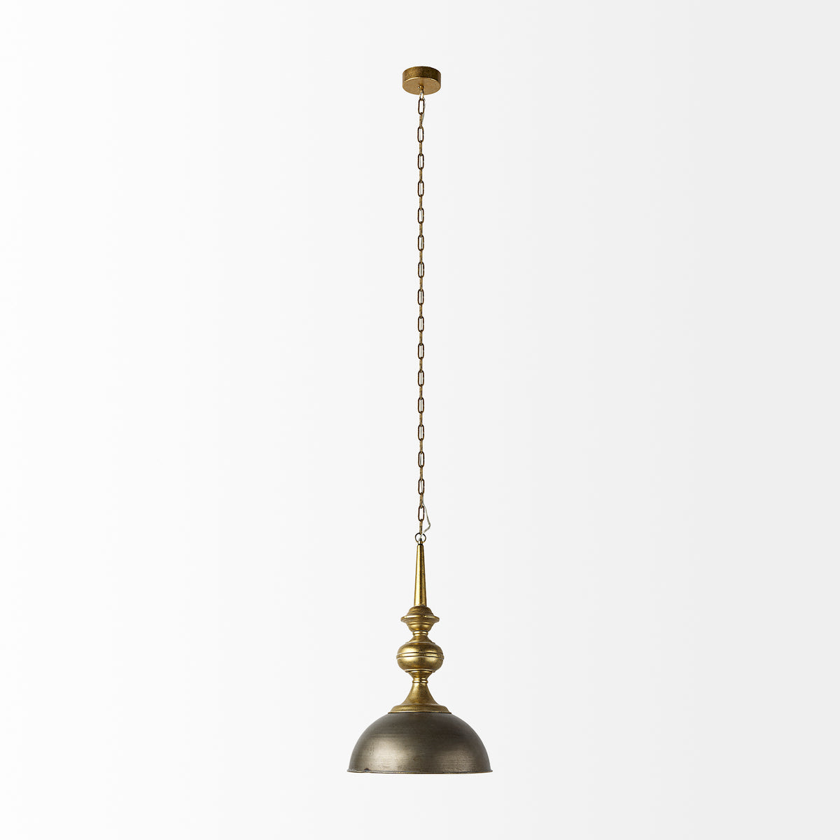 Capsa Antiqued Gold/Silver Metal Dome Pendant Light - Ornate Home
