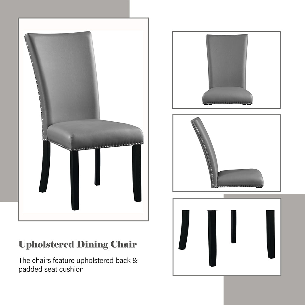 Caralin Gray & Black Side Chair (Set of 2) - Ornate Home