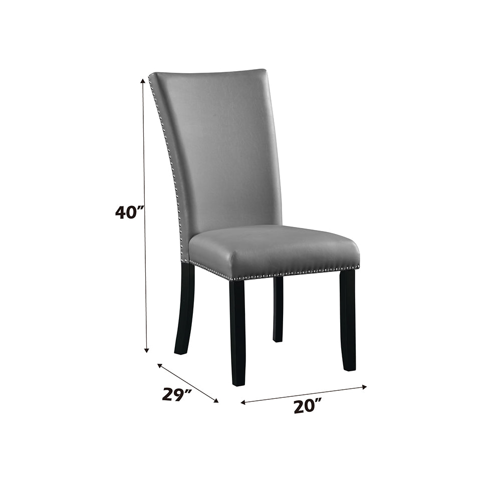 Caralin Gray & Black Side Chair (Set of 2) - Ornate Home