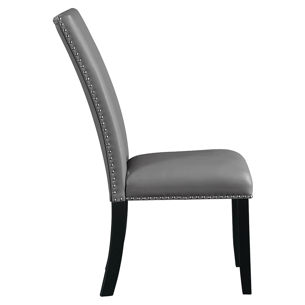 Caralin Gray & Black Side Chair (Set of 2) - Ornate Home
