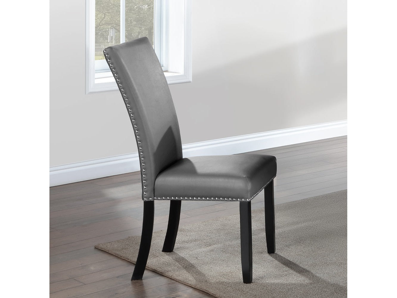 Caralin Gray & Black Side Chair (Set of 2) - Ornate Home