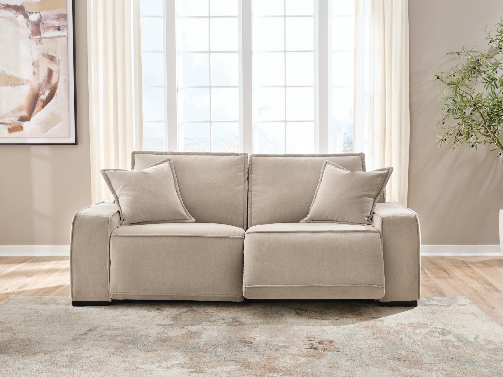 Carceri Cashmere 2-Piece Power Reclining Sectional Loveseat - Ornate Home