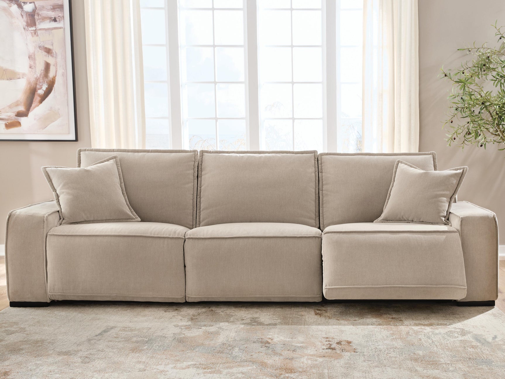Carceri Cashmere 3-Piece Power Sectional Reclining Sofa - Ornate Home