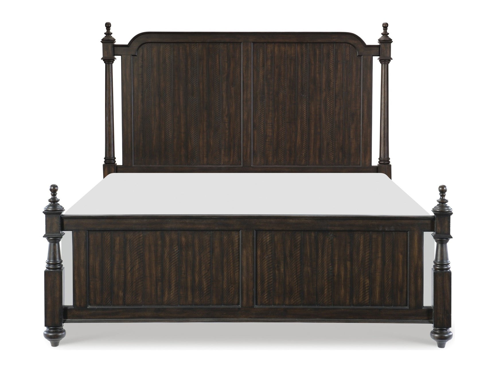 Cardano Driftwood Charcoal Queen Poster Bed - Ornate Home