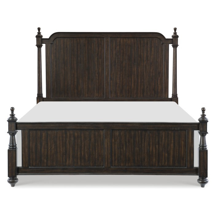 Cardano Driftwood Charcoal Queen Poster Bed - Ornate Home