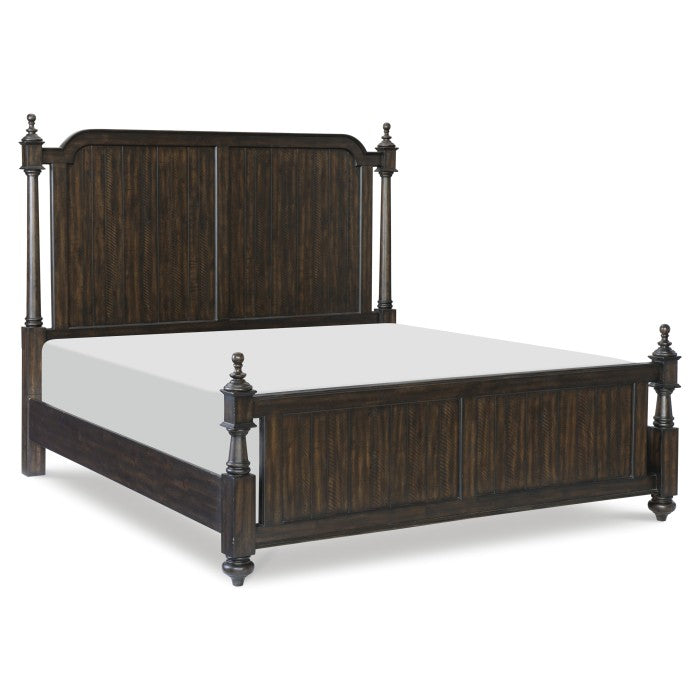 Cardano Driftwood Charcoal Queen Poster Bed - Ornate Home