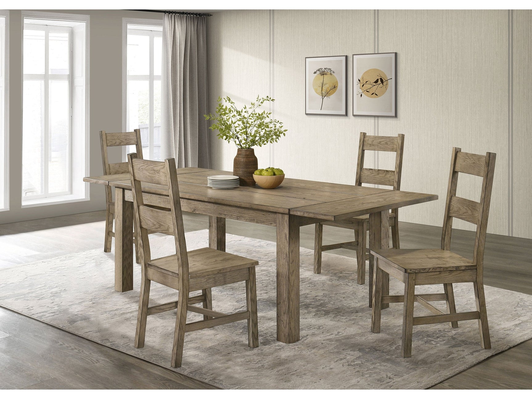Cardova Vineyard Oak 5-piece Extension Table Dining Set - Ornate Home