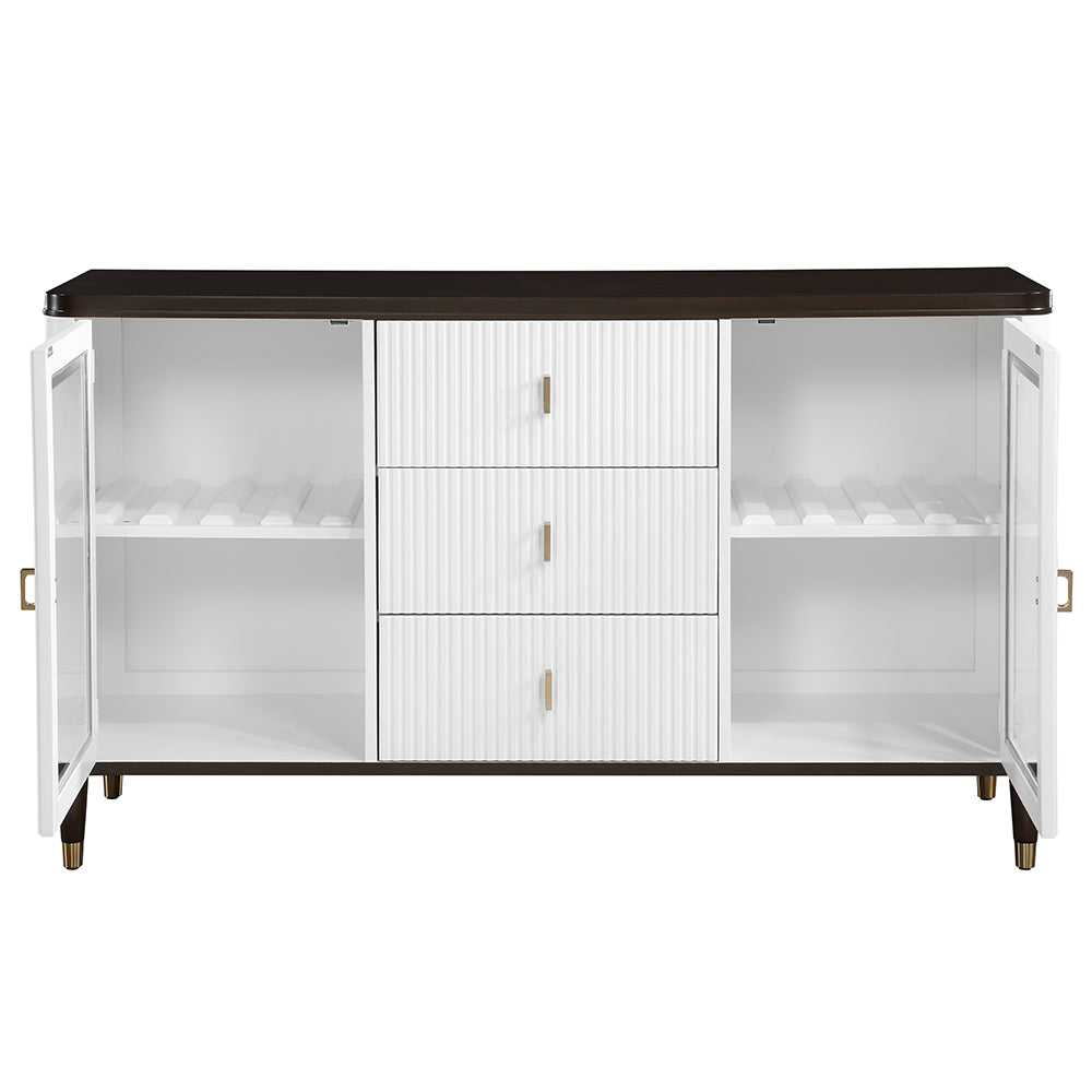 Carena White & Brown Server - Ornate Home