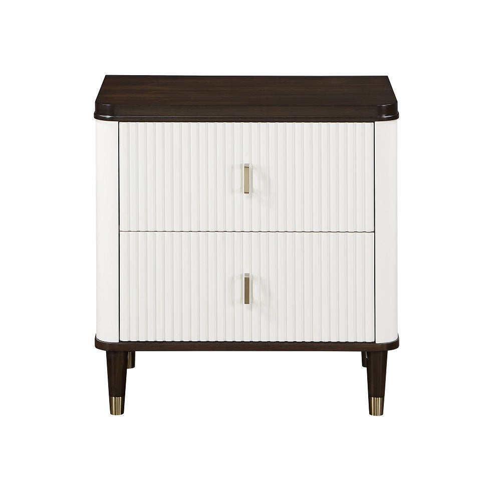 Carena White Nightstand W/USB - Ornate Home