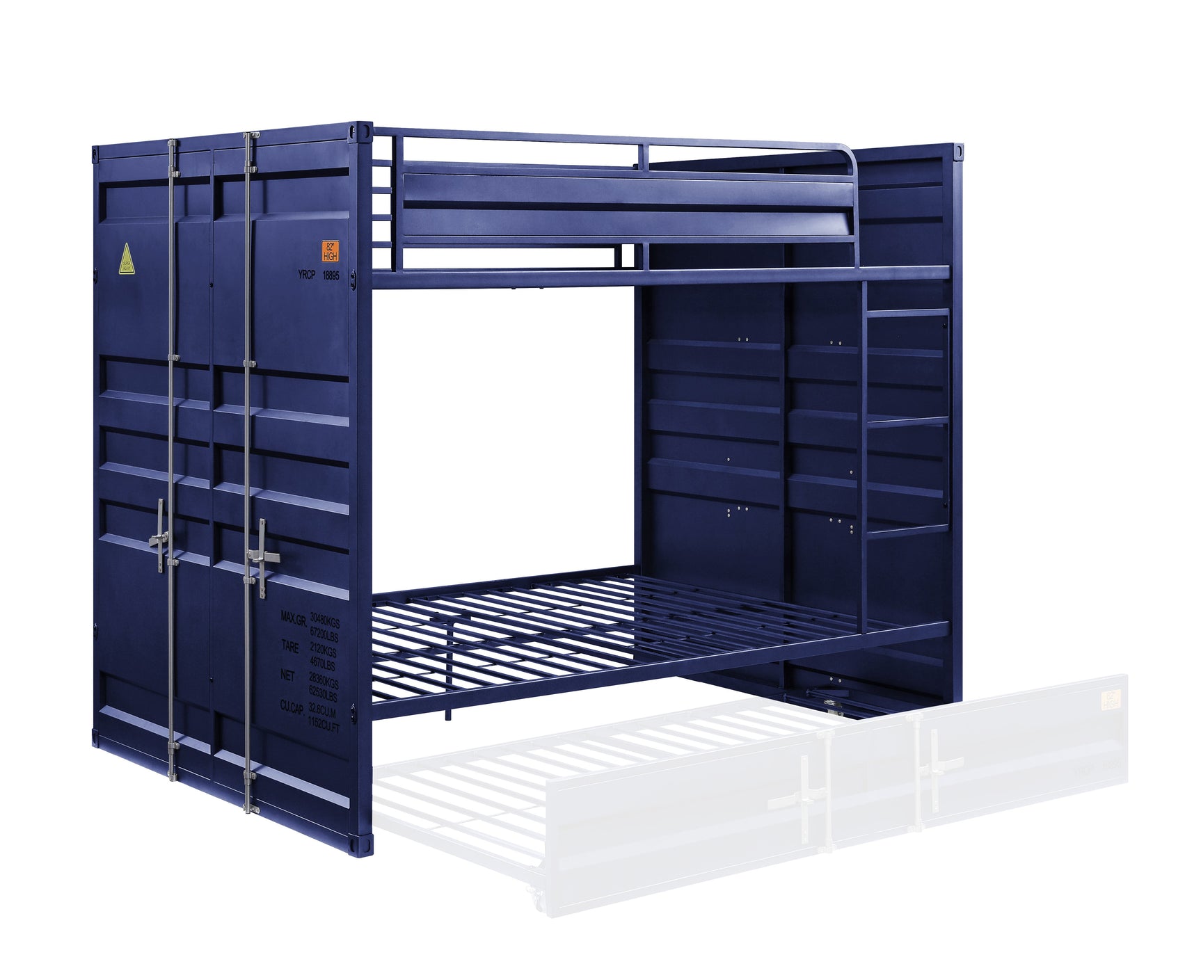 Cargo Blue Bunk Bed (Full/Full) - Ornate Home