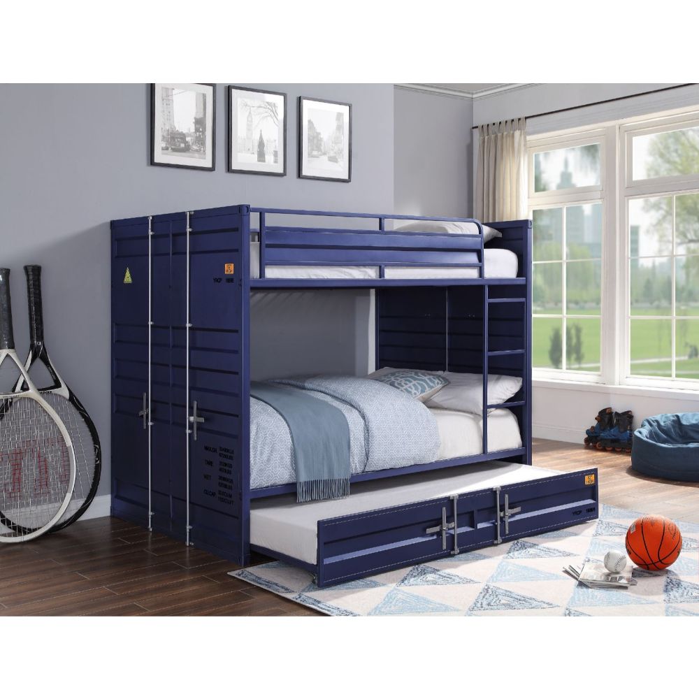 Cargo Blue Bunk Bed (Full/Full) - Ornate Home