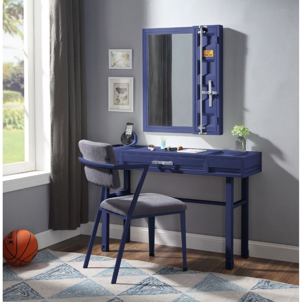 Cargo Blue Vanity Desk - Ornate Home