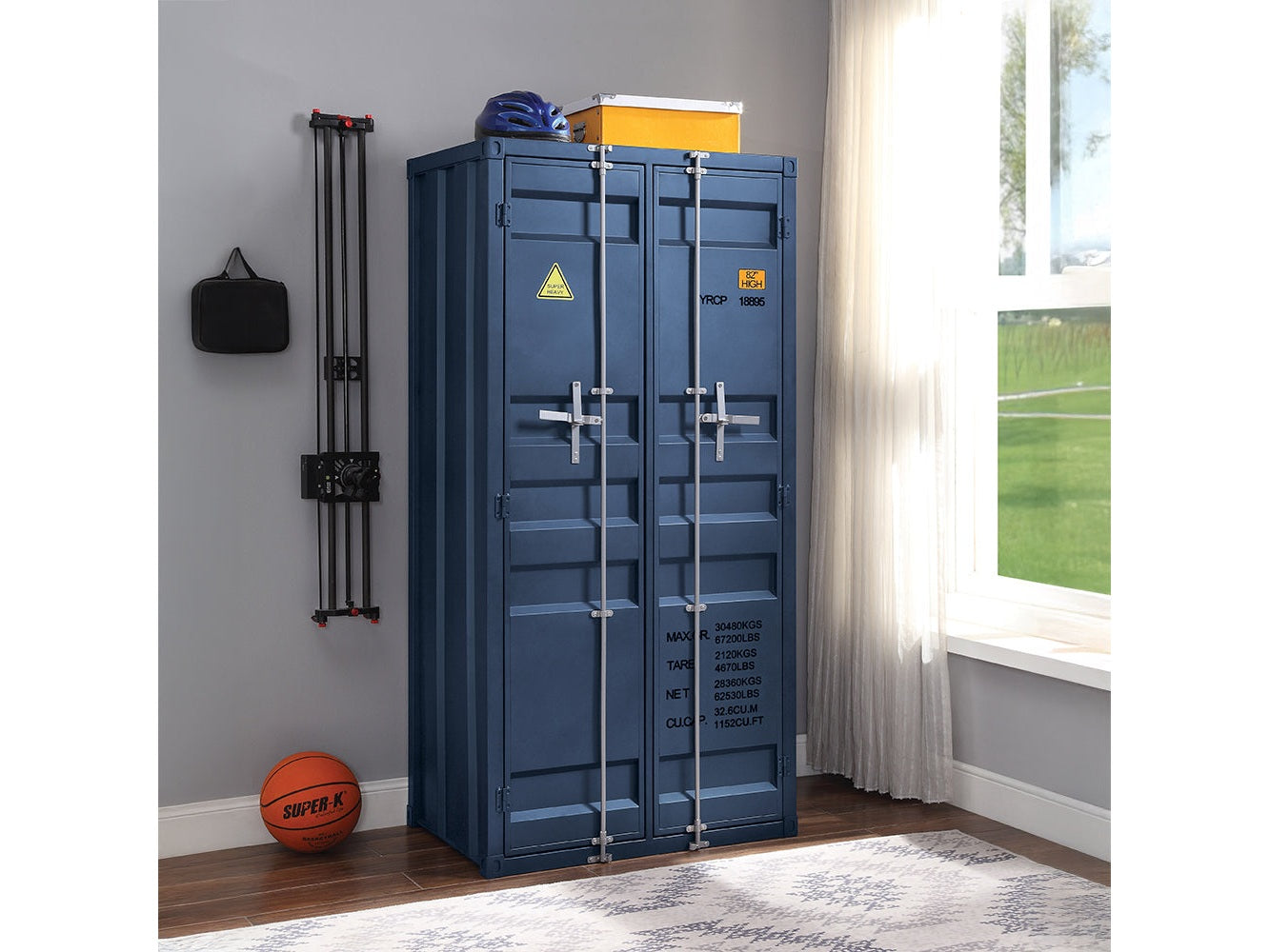 Cargo Blue Wardrobe (Double Door) - Ornate Home