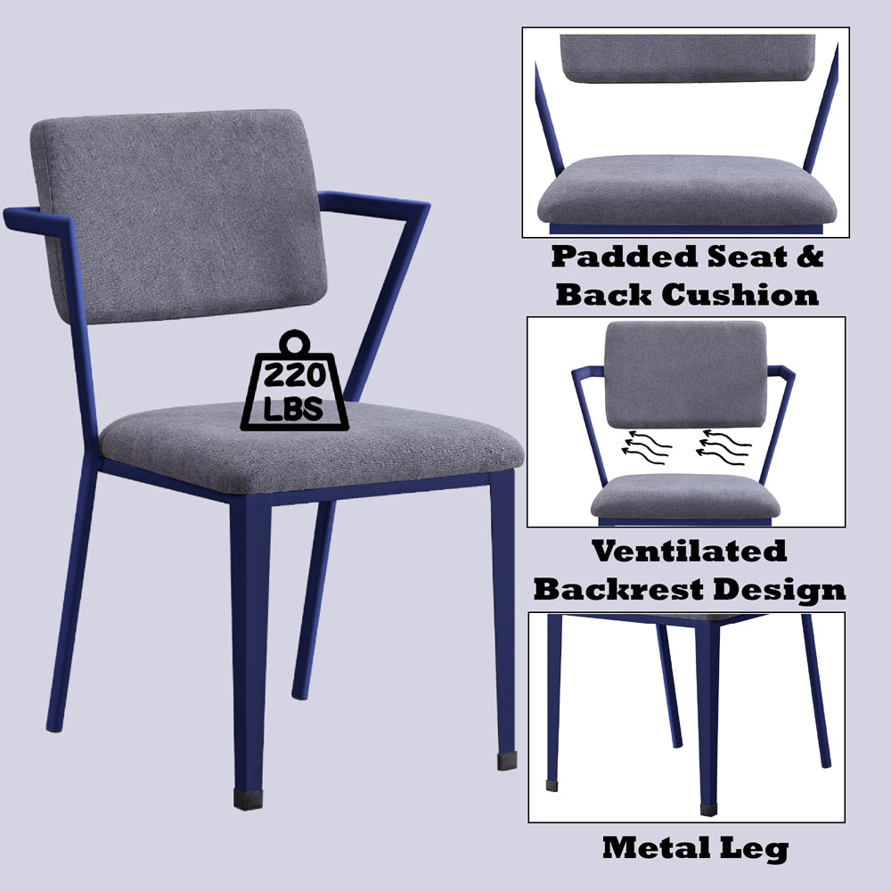 Cargo Gray Fabric & Blue Chair - Ornate Home