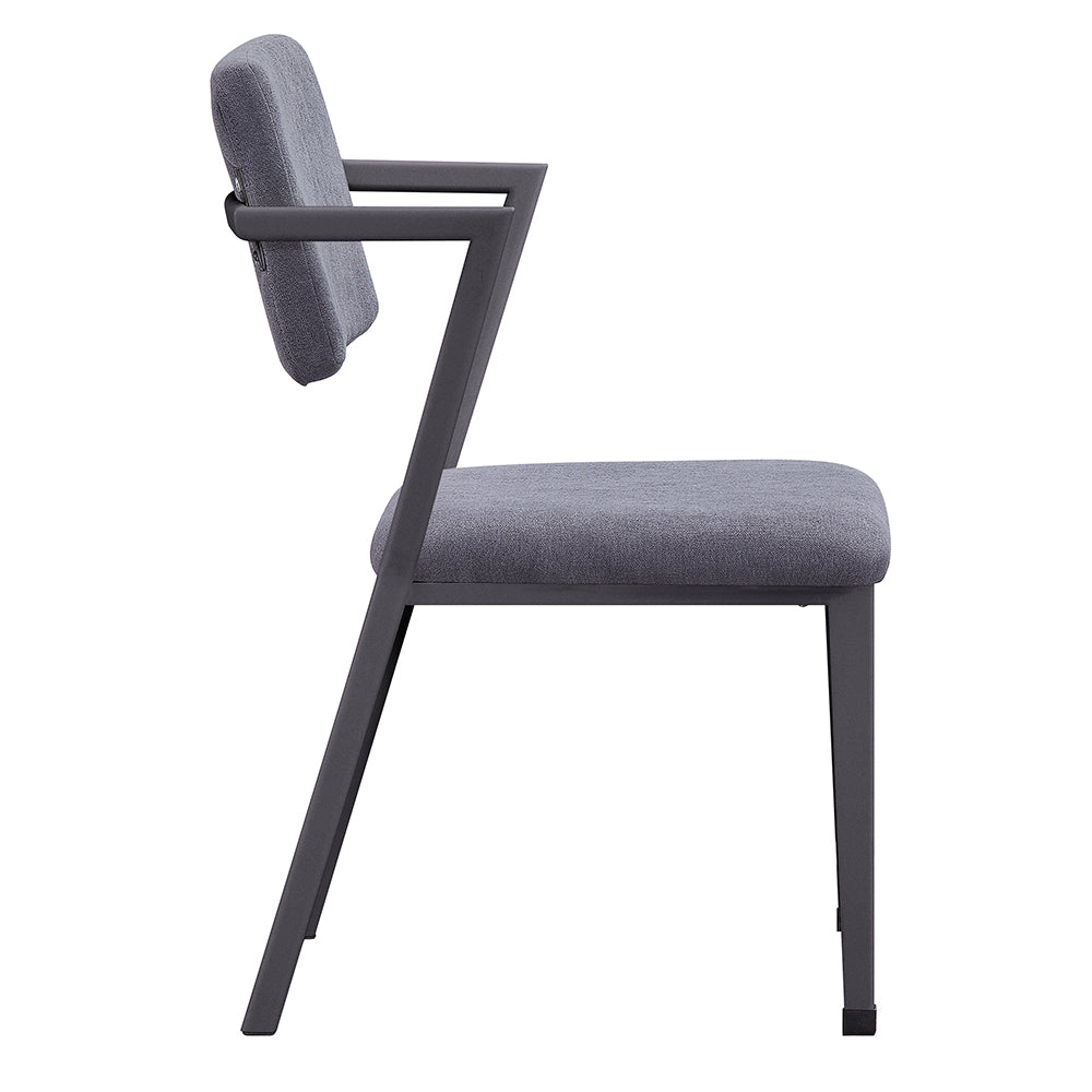 Cargo Gray Fabric & Gunmetal Chair - Ornate Home