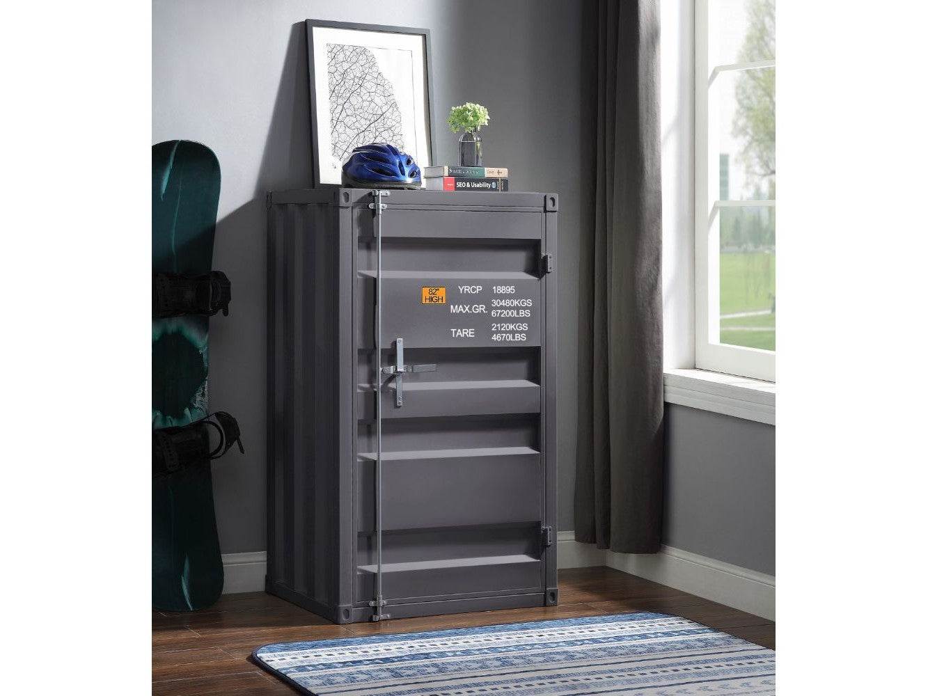 Cargo Gunmetal Chest (Single Door) - Ornate Home