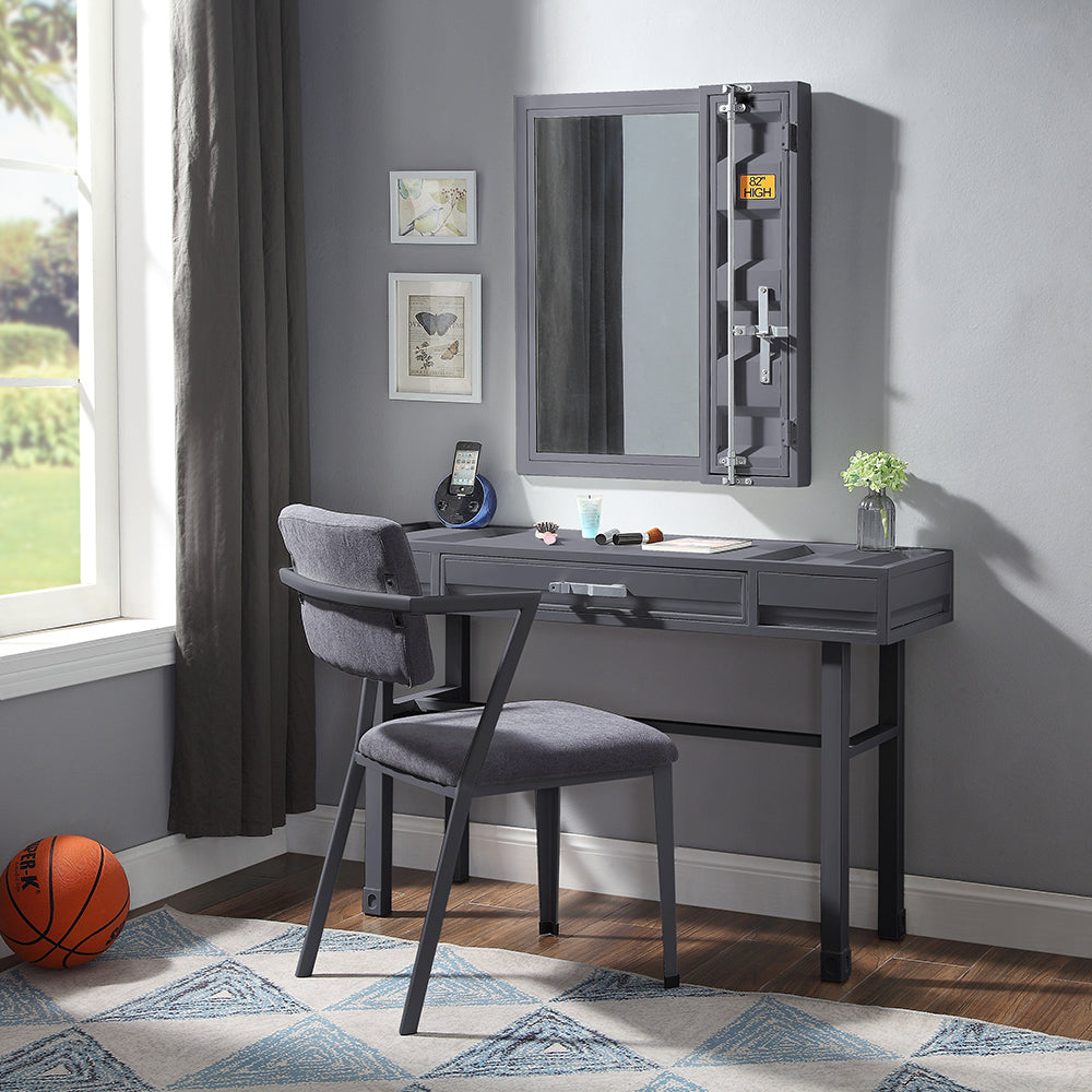 Cargo Gunmetal Vanity Desk - Ornate Home