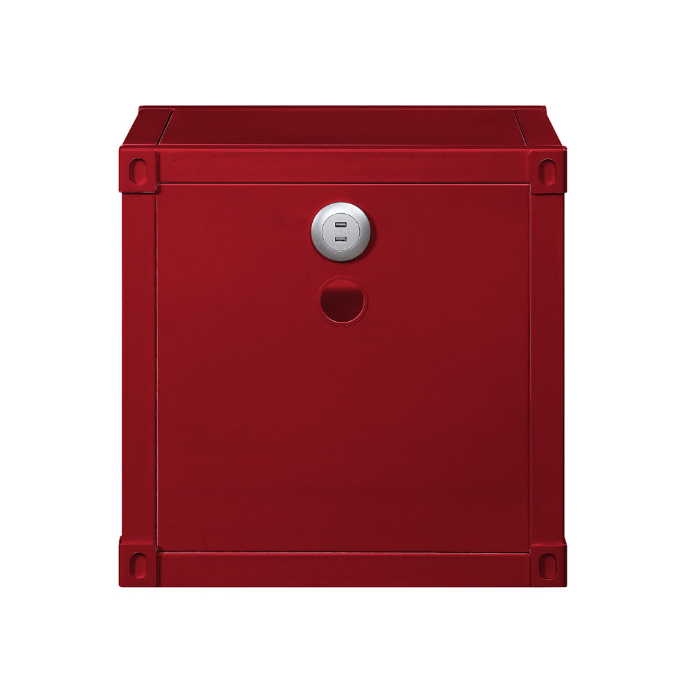 Cargo Red Nightstand (USB) - Ornate Home