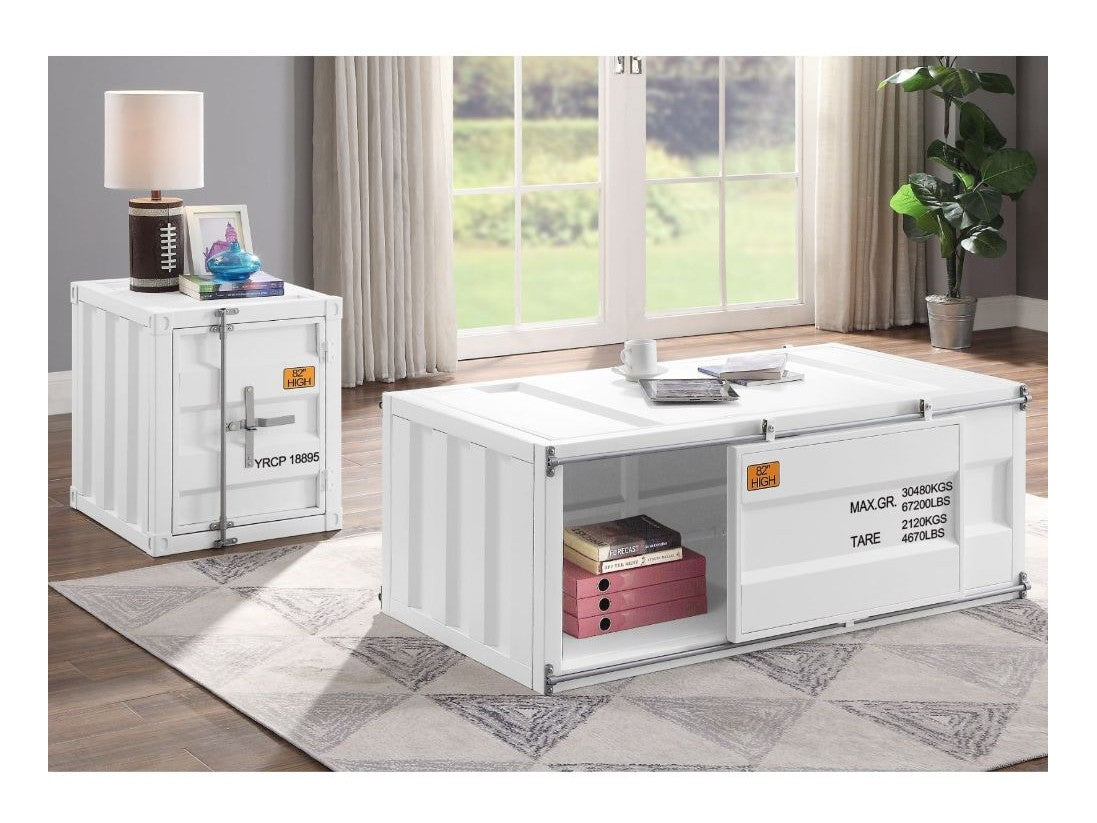 Cargo White Coffee Table - Ornate Home