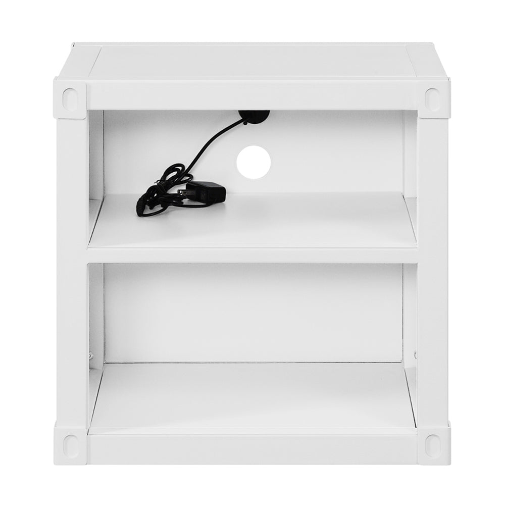 Cargo White Nightstand (USB) - Ornate Home