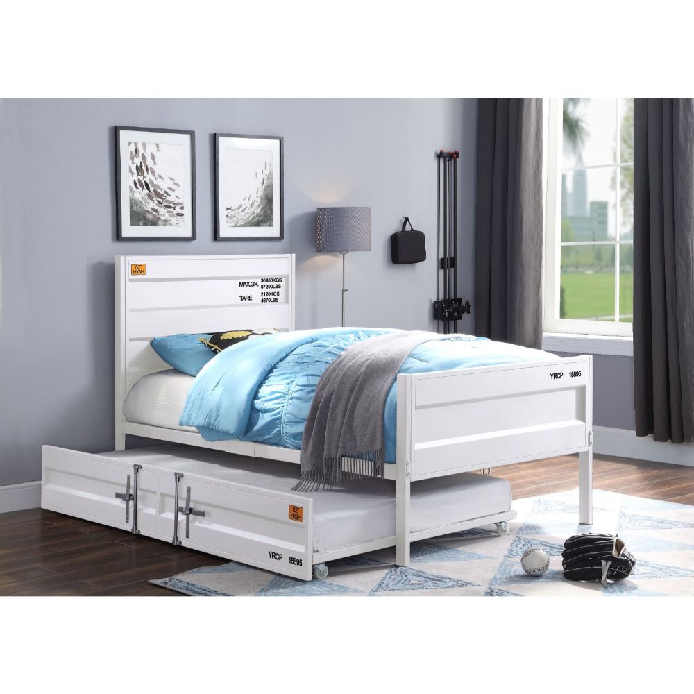 Cargo White Twin Bed - Ornate Home