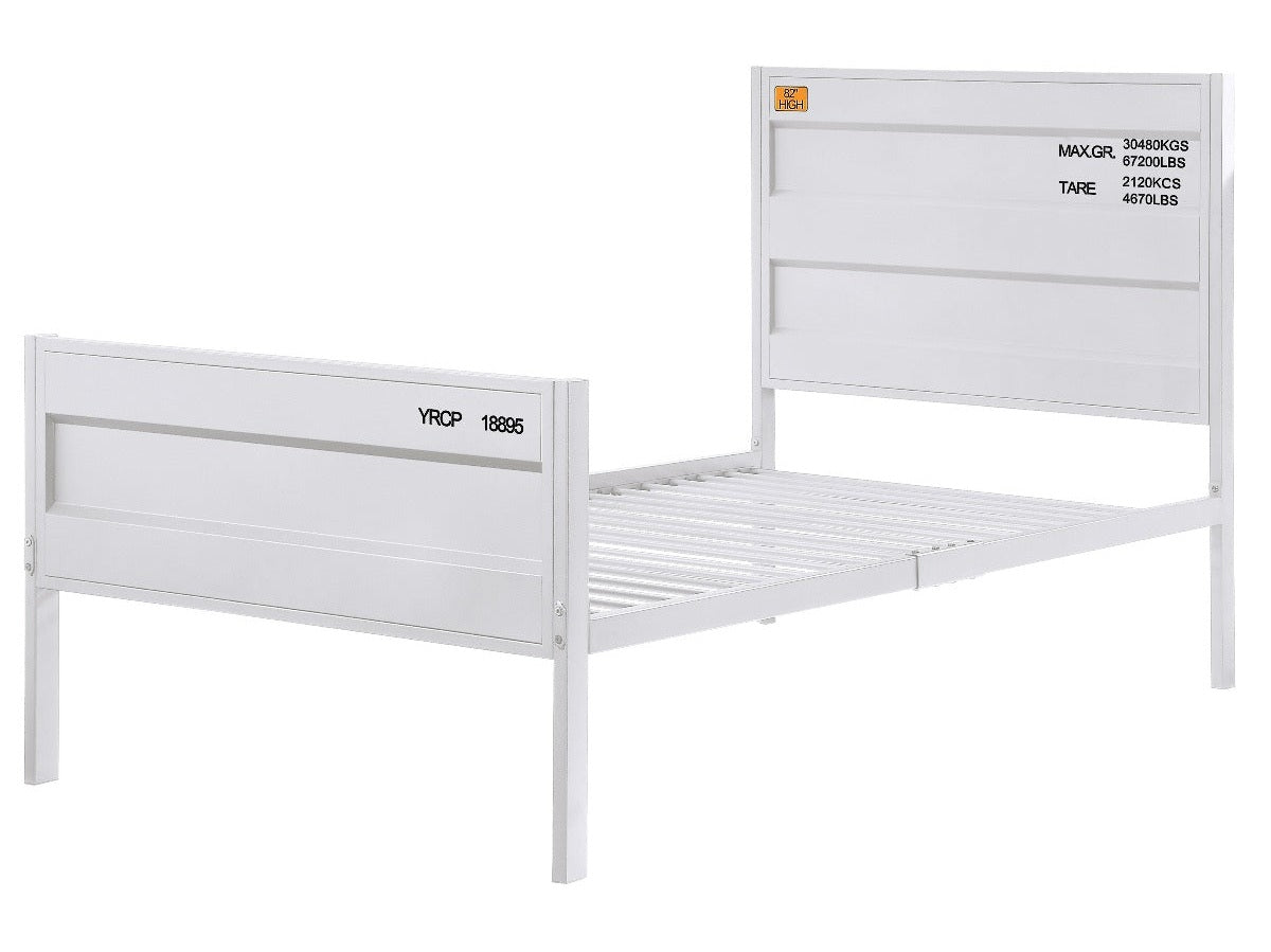 Cargo White Twin Bed - Ornate Home