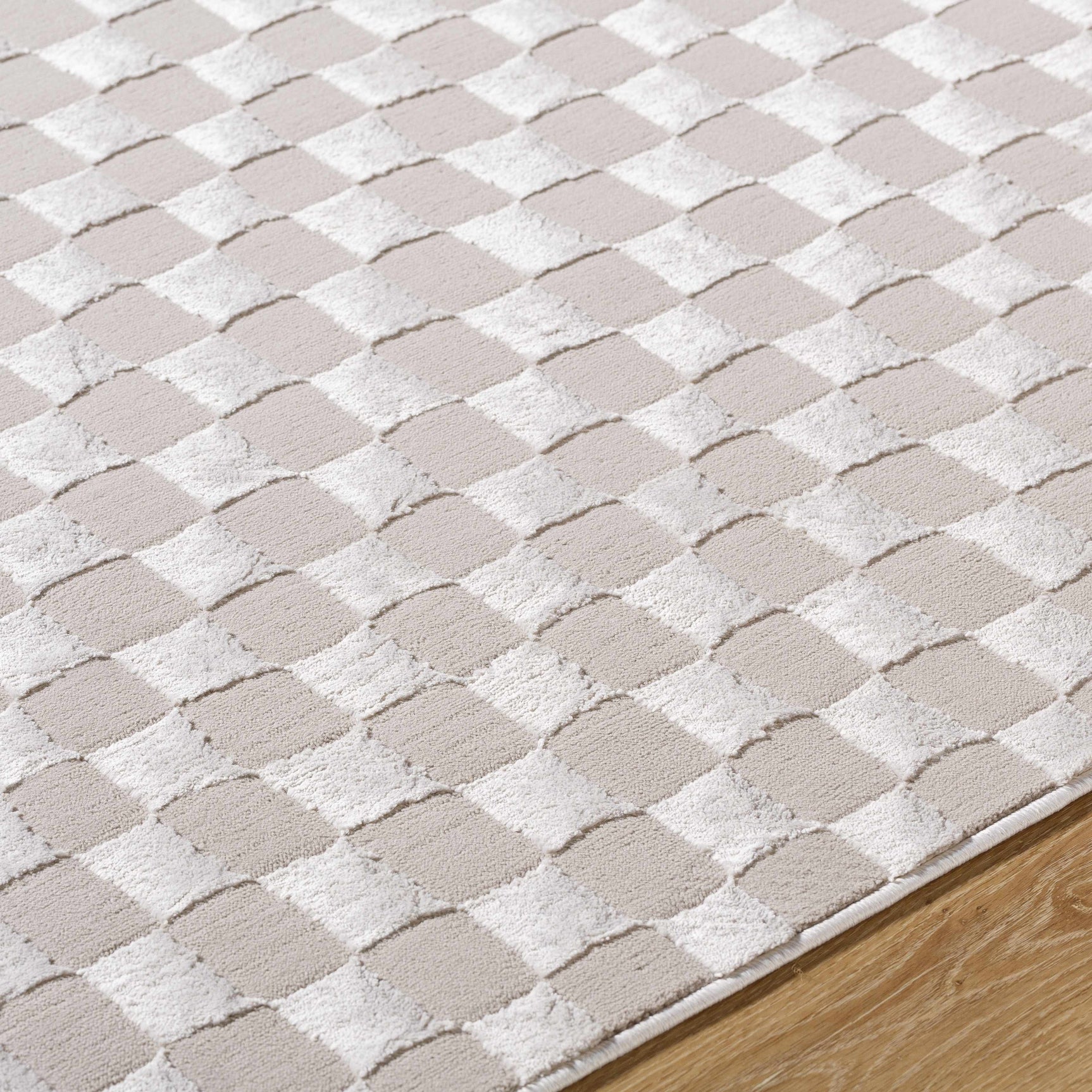 Carina Dark 3D Checkered Washable Area Rug - Ornate Home