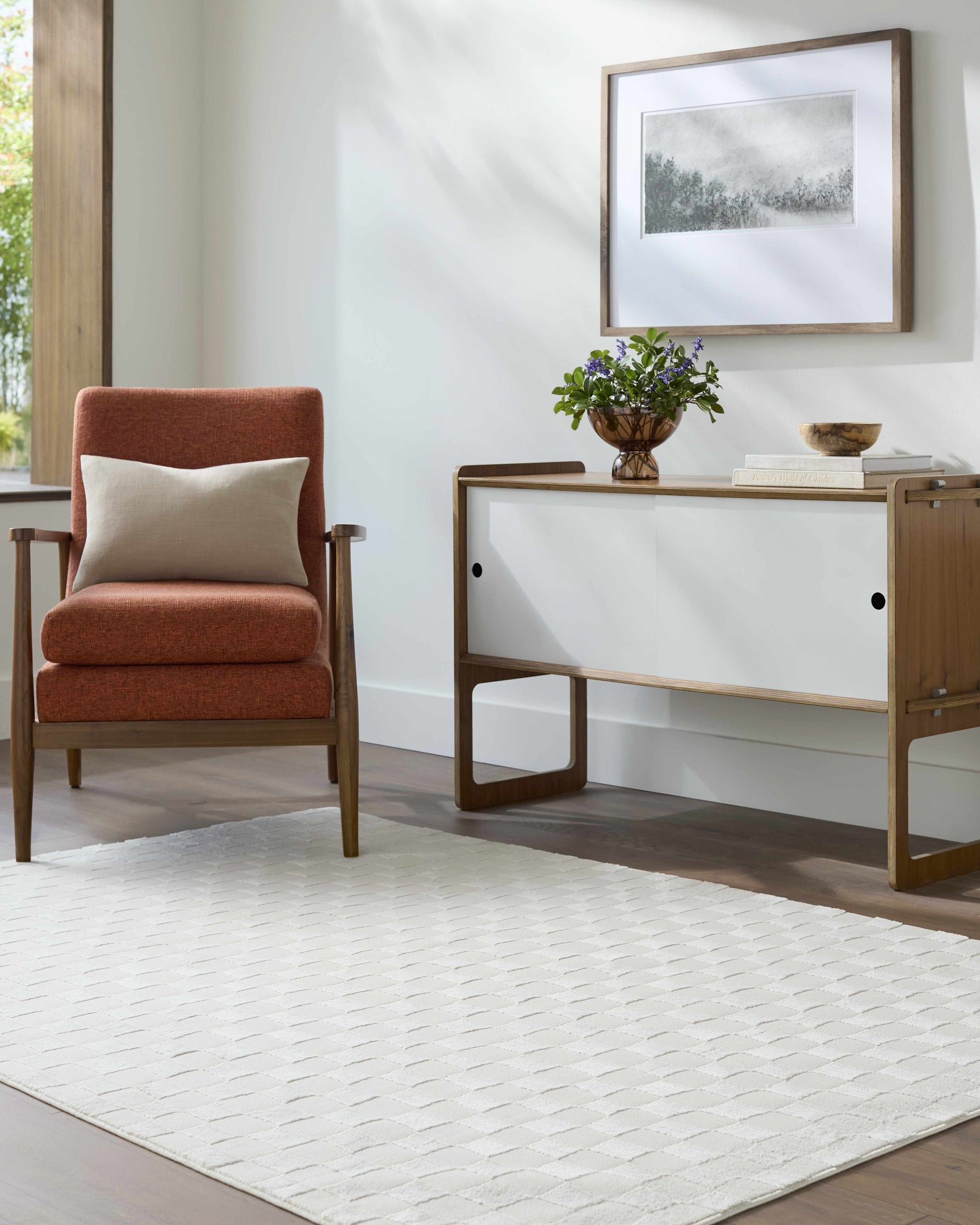 Carina Light 3D Checkered Washable Area Rug - Ornate Home