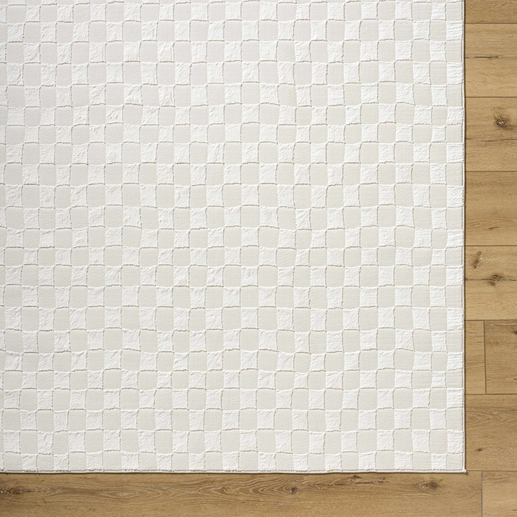 Carina Light 3D Checkered Washable Area Rug - Ornate Home