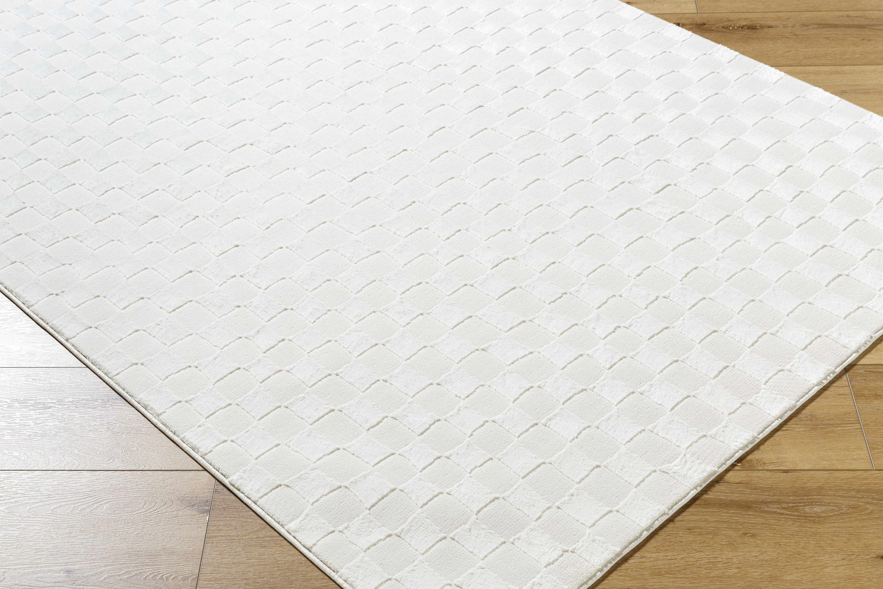 Carina Light 3D Checkered Washable Area Rug - Ornate Home