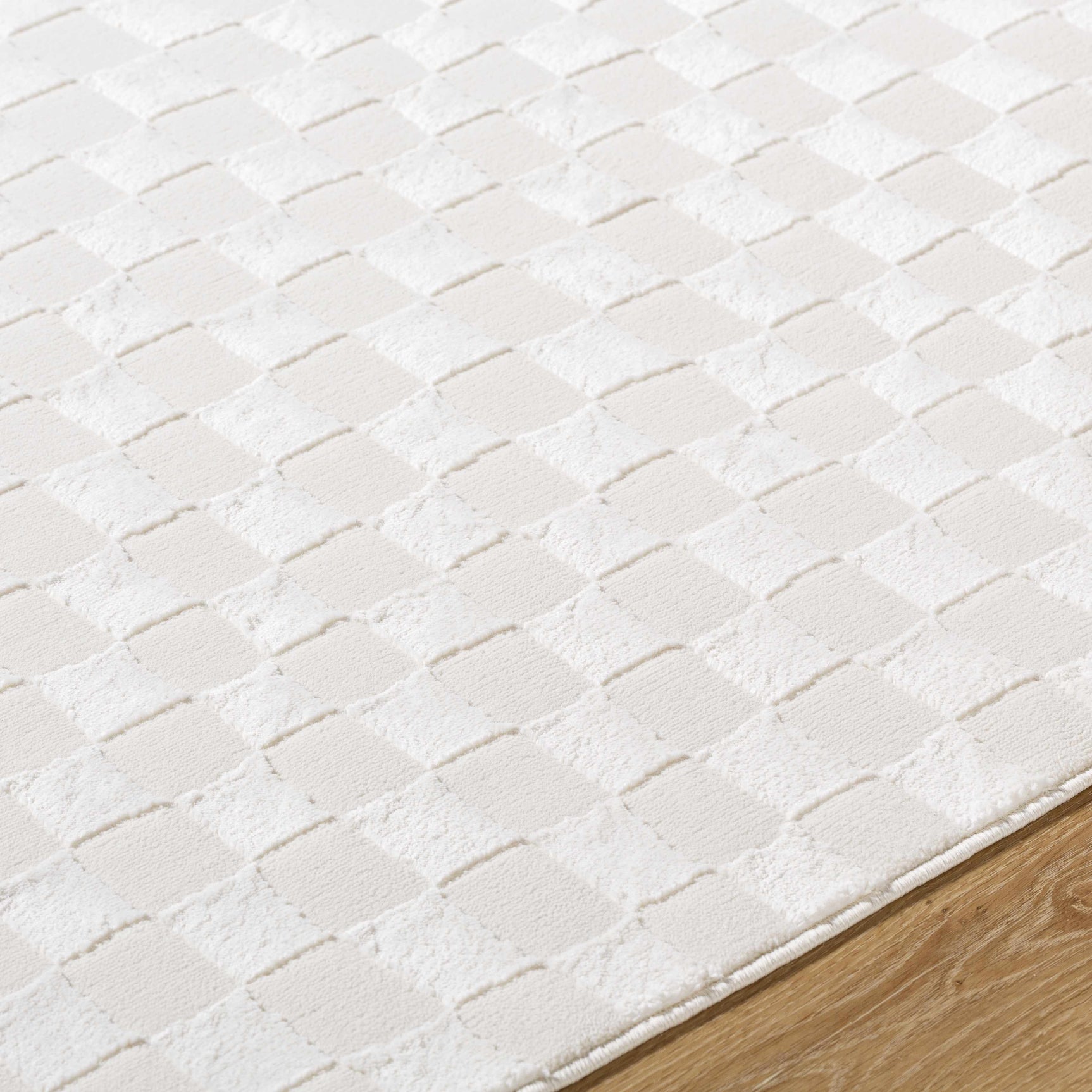 Carina Light 3D Checkered Washable Area Rug - Ornate Home