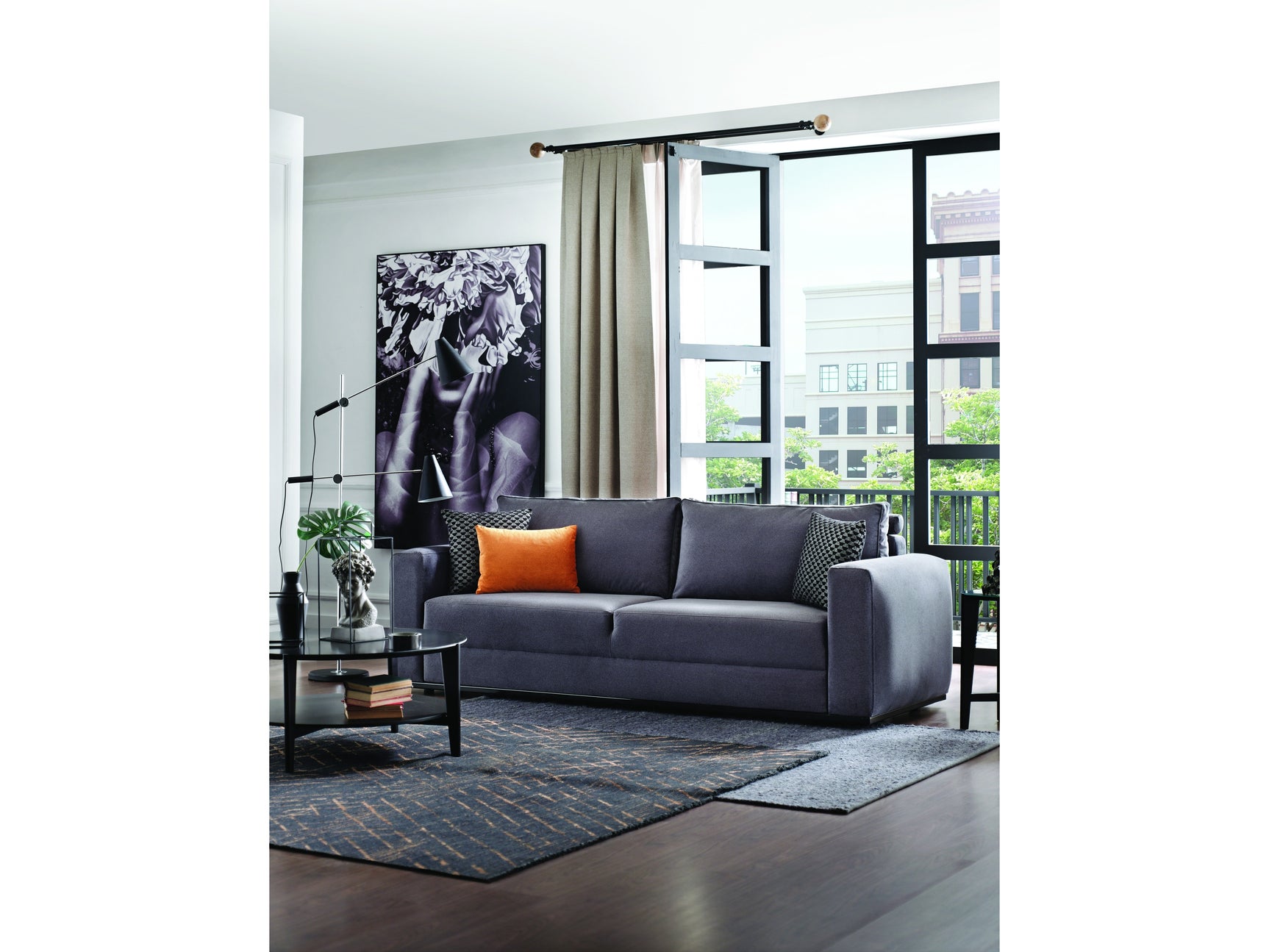 Carino Gray Flannel Sofa Bed - Ornate Home