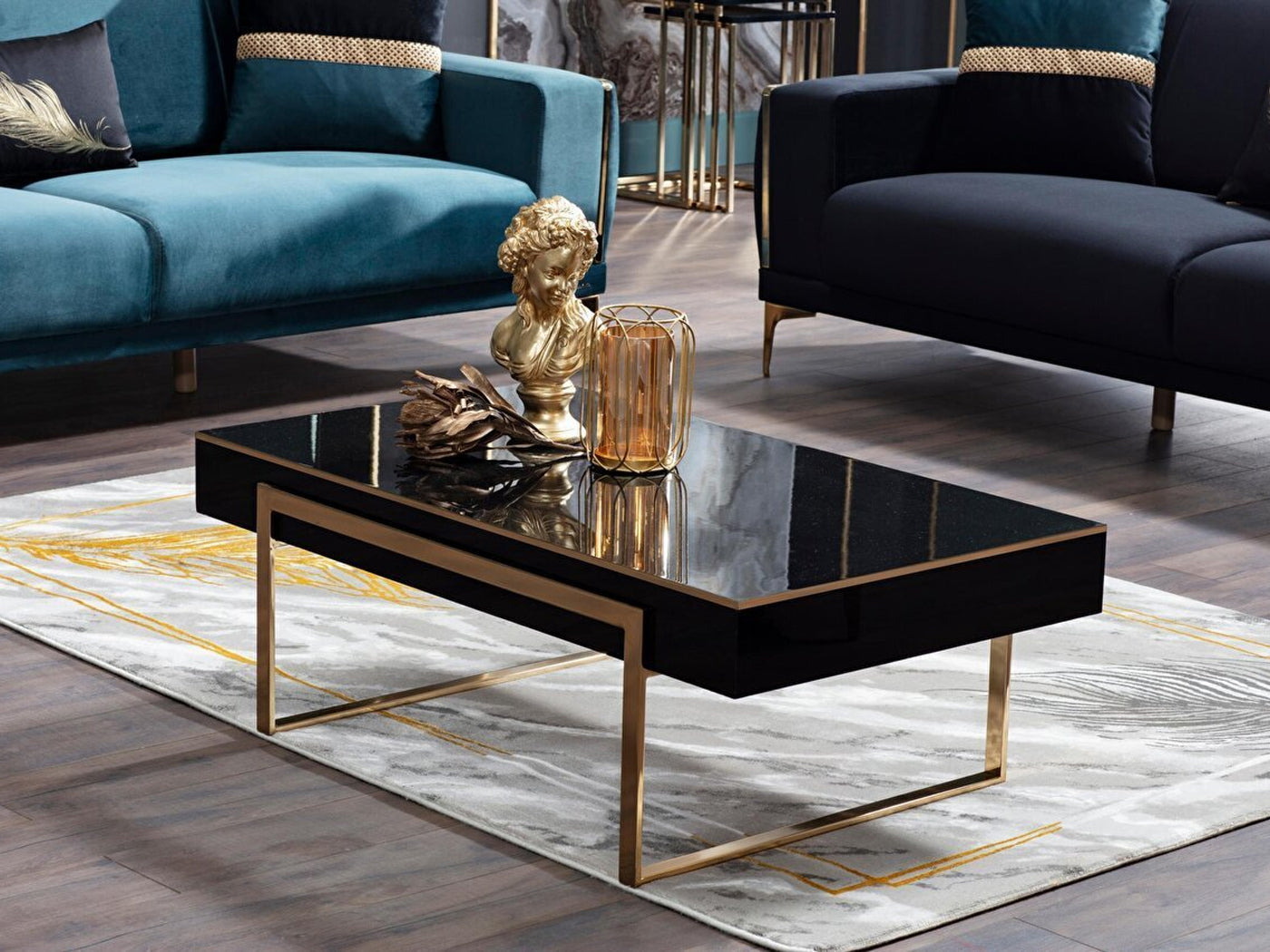 Carlino Hight Glossy Black Coffee Table - Ornate Home