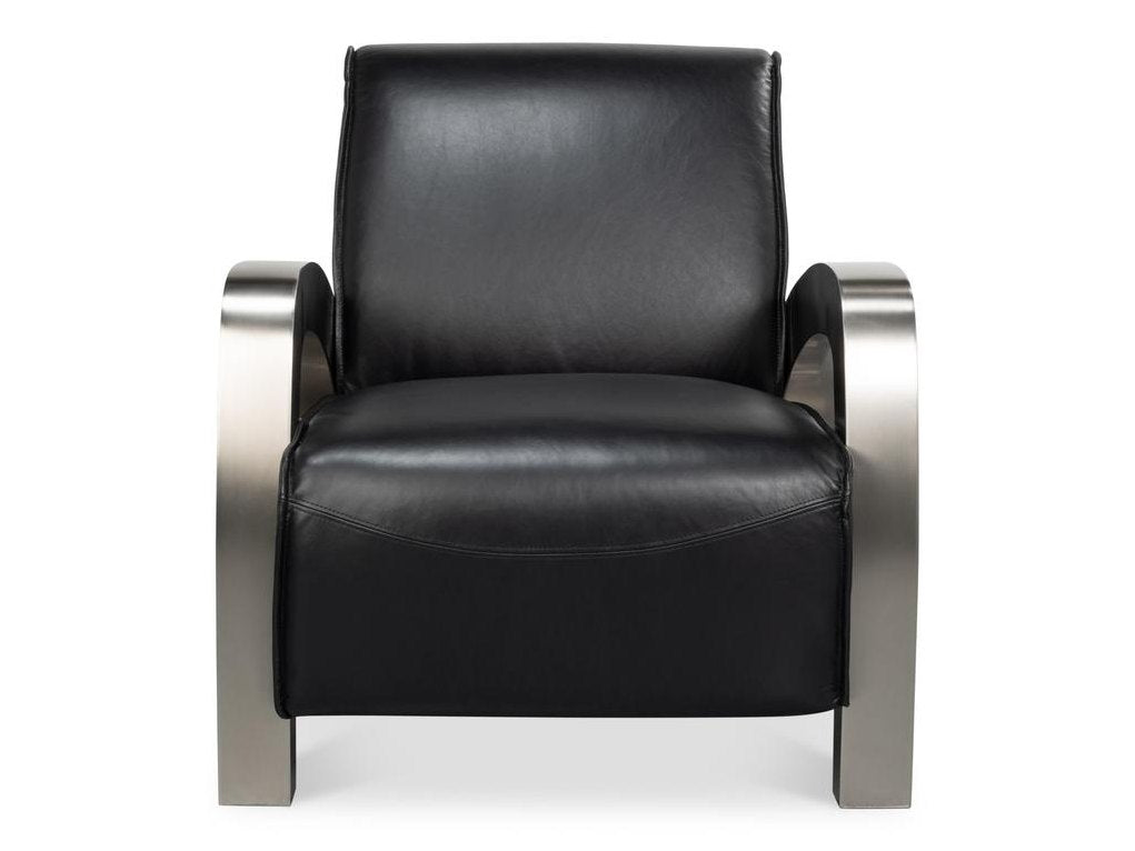 Carlisle Black Leather Armchair - Ornate Home