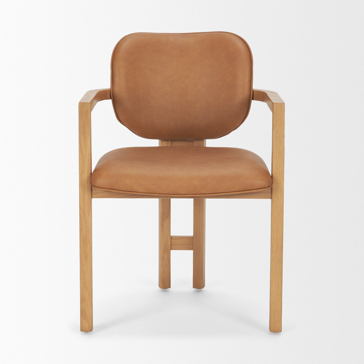 Carlisle Tan/Brown Curved Back Dining Arm Chair